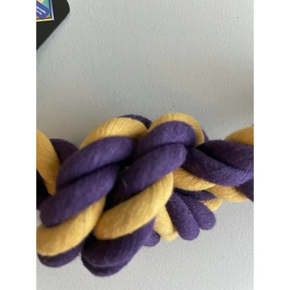 DOG PULL TOY ROPE LSU LOUISIANA STATE GEAUX TIGERS PURPLE GOLD BATON ROU… - Picture 3 of 5